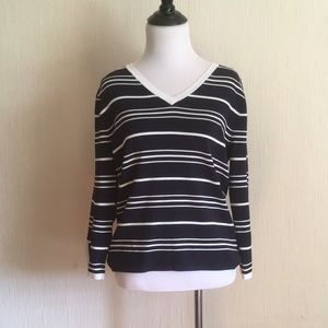 Classic Breton striped pullover navy blue 3/4 slv